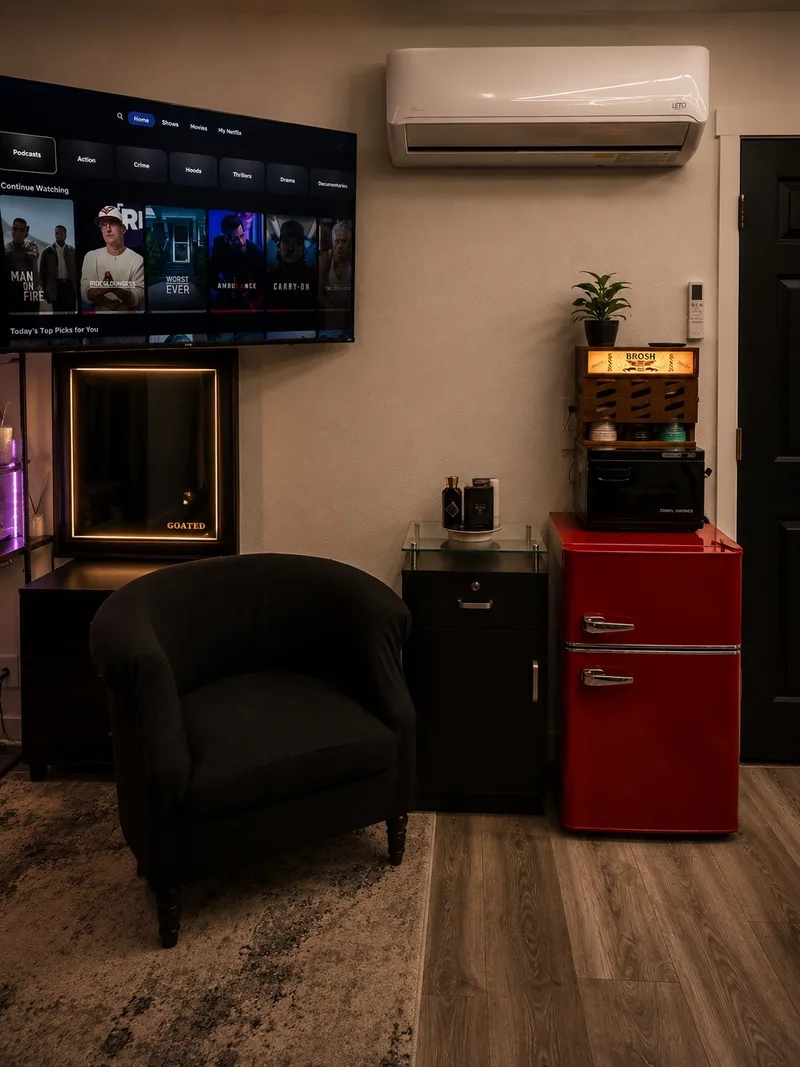 Lounge corner of the private studio